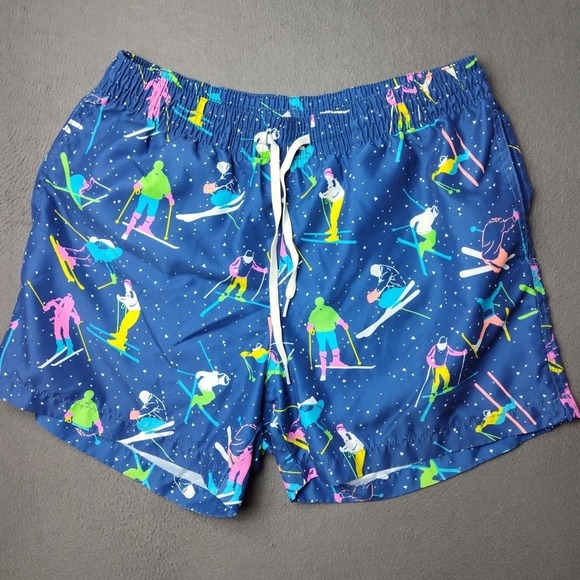 Chubbies Swim Trunks Mens Medium Skiers Skiing Shorts Lined Drawstring Pockets - Picture 2 of 11